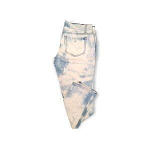 Bebe Women's White & Blue Denim Comfort Belt Loop Skinny Jeans Size 29